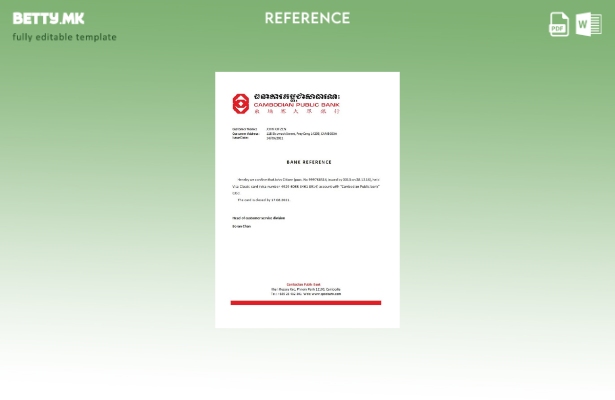 Референтен шаблон за затворање на јавна банка на Камбоџа во модерен стил